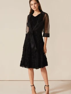 Jackets^Phase Eight Frieda Sheer Organza Shrug Black