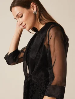 Jackets^Phase Eight Frieda Sheer Organza Shrug Black