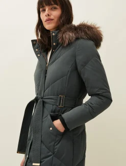 Coats^Phase Eight Gabby Maxi Puffer Coat Green