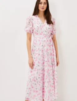 Dresses^Phase Eight Gabriella Floral Wrap Dress Pink Multi