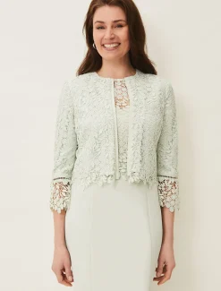 Jackets^Phase Eight Georgia Lace Jacket Spearmint