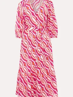 Dresses^Phase Eight Georgie Cotton Geo Midi Dress Pink