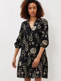 Dresses^Phase Eight Gina Embroidered Dress Black/Stone