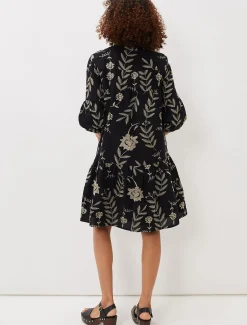 Dresses^Phase Eight Gina Embroidered Dress Black/Stone