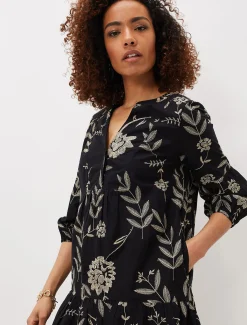 Dresses^Phase Eight Gina Embroidered Dress Black/Stone