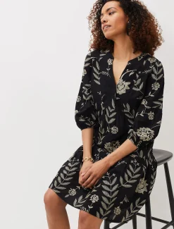 Dresses^Phase Eight Gina Embroidered Dress Black/Stone