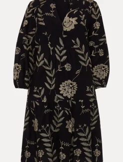 Dresses^Phase Eight Gina Embroidered Dress Black/Stone