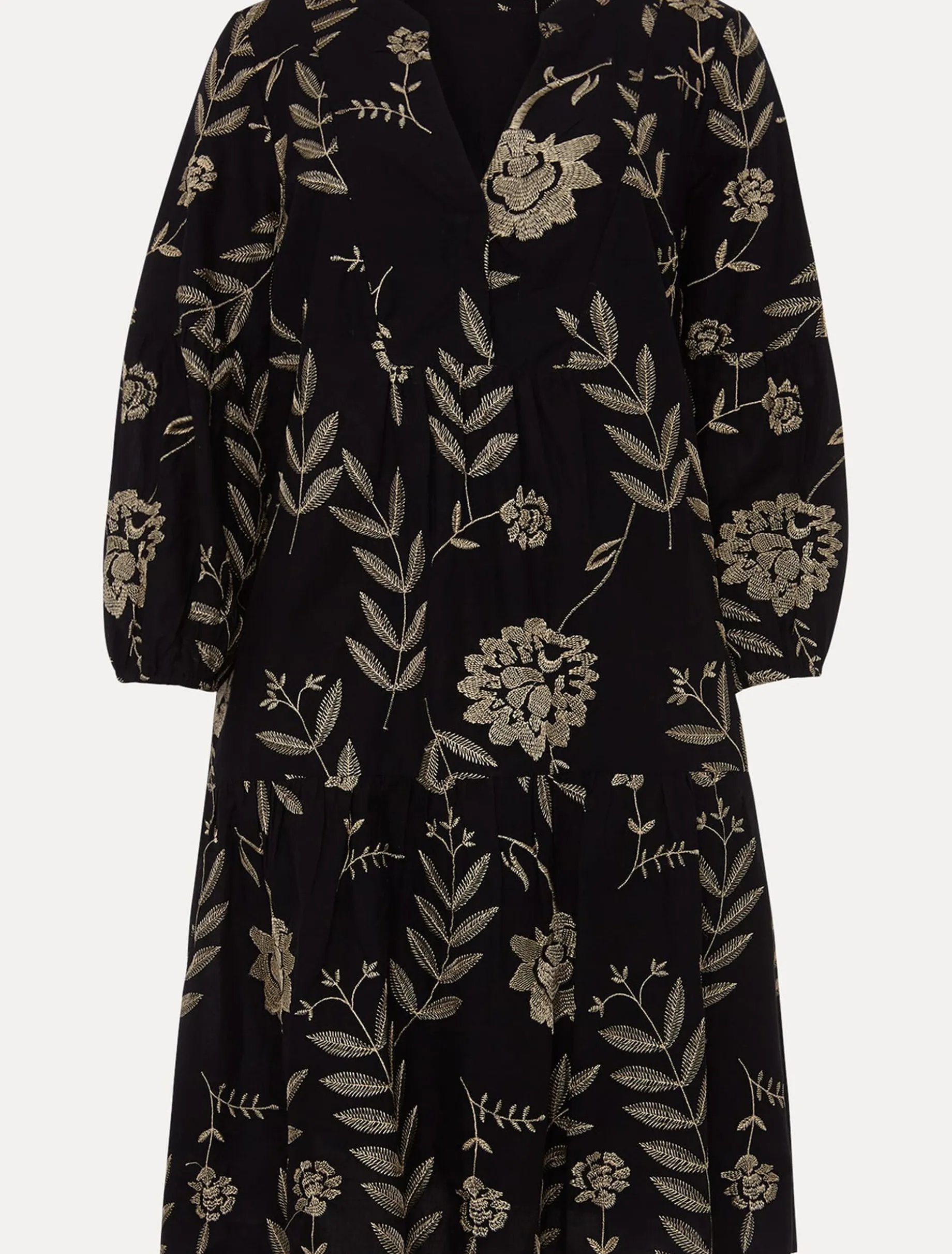 Dresses^Phase Eight Gina Embroidered Dress Black/Stone