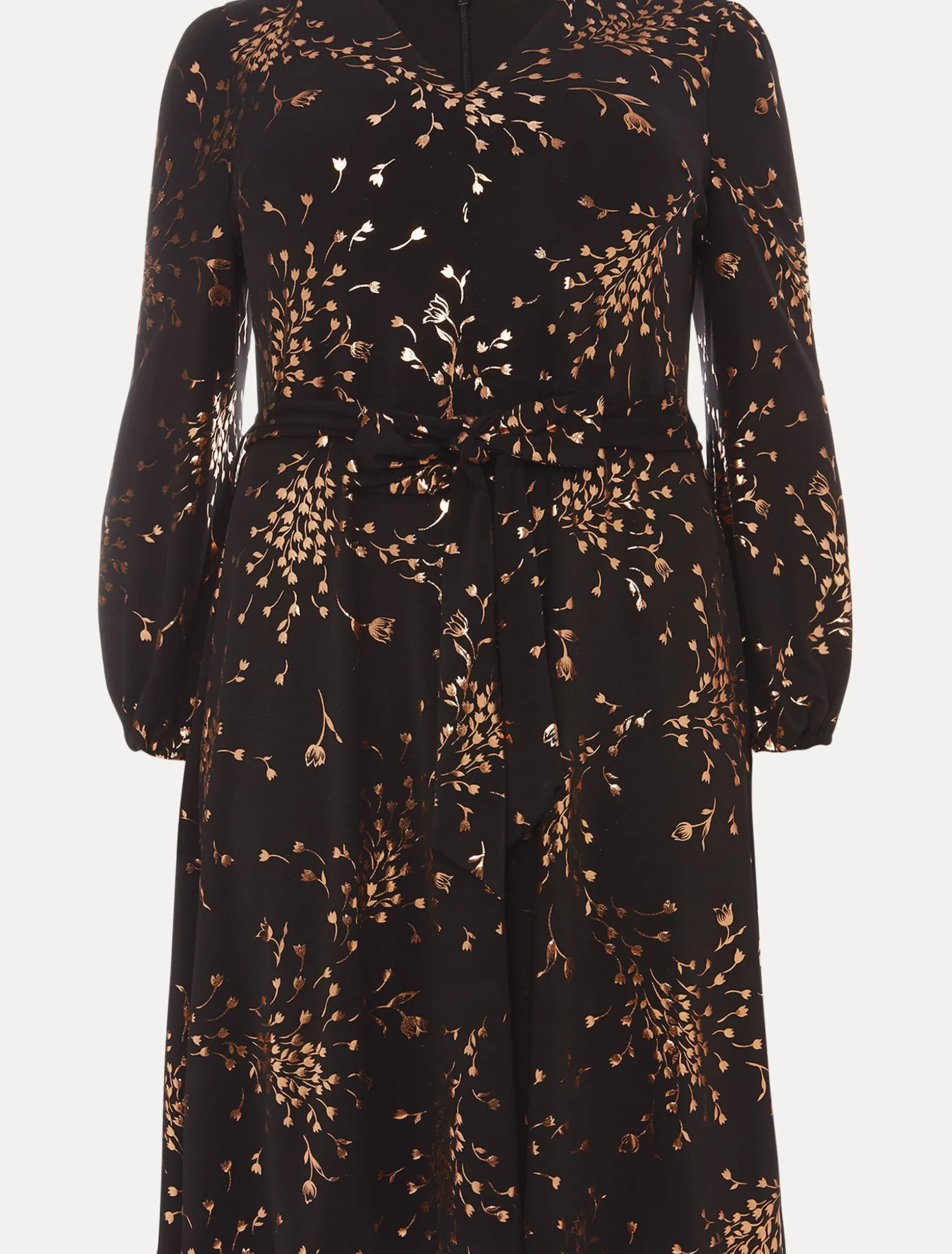 Dresses^Phase Eight Giselle Foil Dress Black/Gold