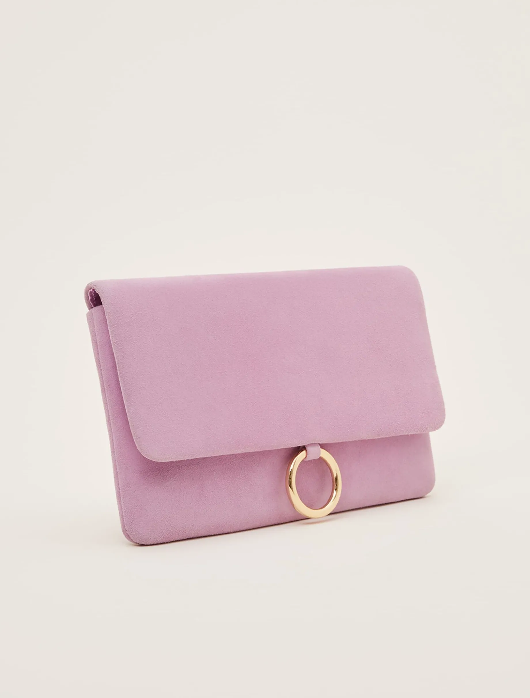 Bags^Phase Eight Giselle Suede Clutch Bag Pink/Multi