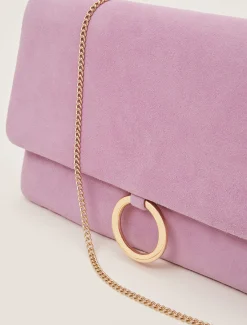 Bags^Phase Eight Giselle Suede Clutch Bag Pink/Multi