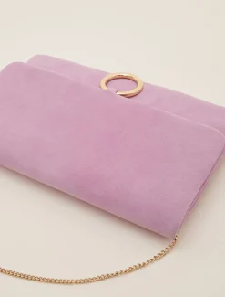 Bags^Phase Eight Giselle Suede Clutch Bag Pink/Multi