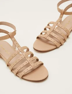 Sandals & Wedges^Phase Eight Gladiator Leather Flat Sandals Tan