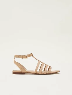 Sandals & Wedges^Phase Eight Gladiator Leather Flat Sandals Tan