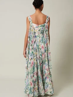 Dresses^Phase Eight Gretal Floral Pleated Maxi Dress Ivory/Multi