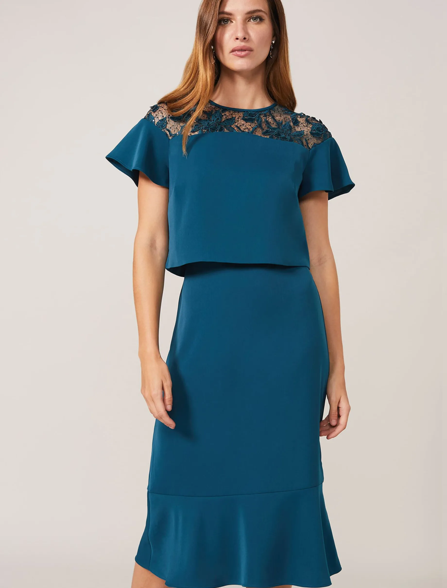 Dresses^Phase Eight Haidee Double Layer Dress Teal