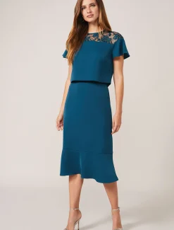 Dresses^Phase Eight Haidee Double Layer Dress Teal