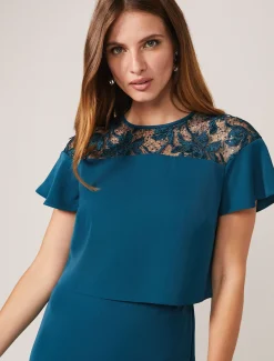 Dresses^Phase Eight Haidee Double Layer Dress Teal