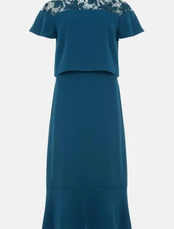 Dresses^Phase Eight Haidee Double Layer Dress Teal