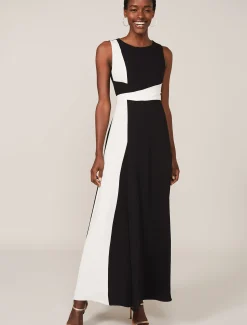Dresses^Phase Eight Hatsy Contrast Maxi Dress Black/Ivory