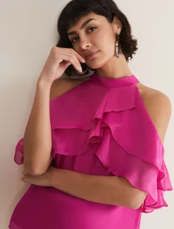 Shirts & Blouses^Phase Eight Heather Ruffled Top Fuschia