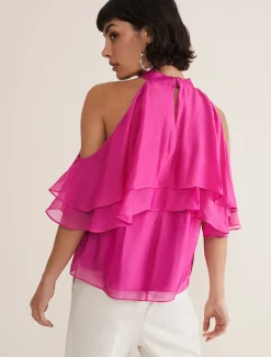 Shirts & Blouses^Phase Eight Heather Ruffled Top Fuschia