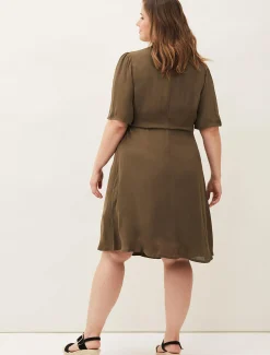 Dresses^Phase Eight Henley Tie Dress Khaki