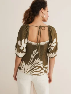 Tops & T-Shirts^Phase Eight Hesta Linen Top Olive