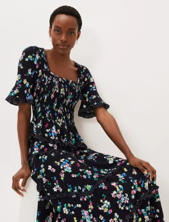 Shirts & Blouses^Phase Eight Hudson Floral Co-Ord Blouse Black/Ivory
