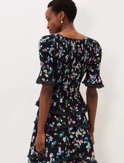 Shirts & Blouses^Phase Eight Hudson Floral Co-Ord Blouse Black/Ivory
