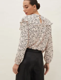 Shirts & Blouses^Phase Eight Ida Floral Blouse Pink/Grey
