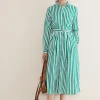 Dresses^Phase Eight Ida Stripe Shirt Midi Dress Green