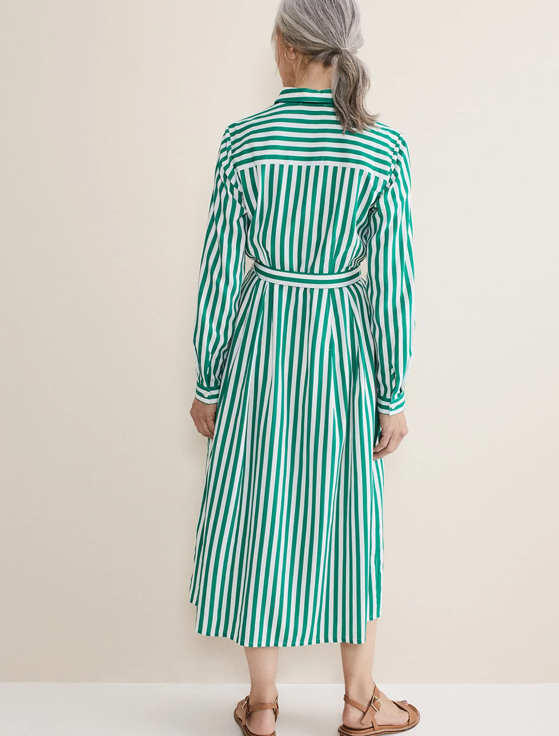 Dresses^Phase Eight Ida Stripe Shirt Midi Dress Green