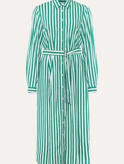 Dresses^Phase Eight Ida Stripe Shirt Midi Dress Green