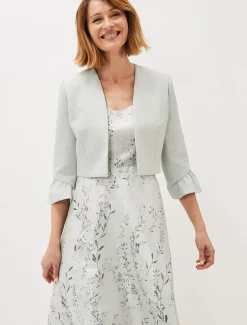 Jackets^Phase Eight Inez Frill Cuff Occasion Jacket Eau De Nil