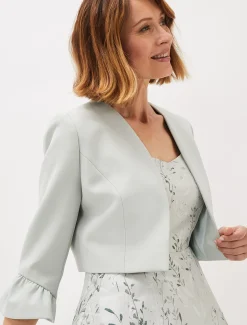 Jackets^Phase Eight Inez Frill Cuff Occasion Jacket Eau De Nil