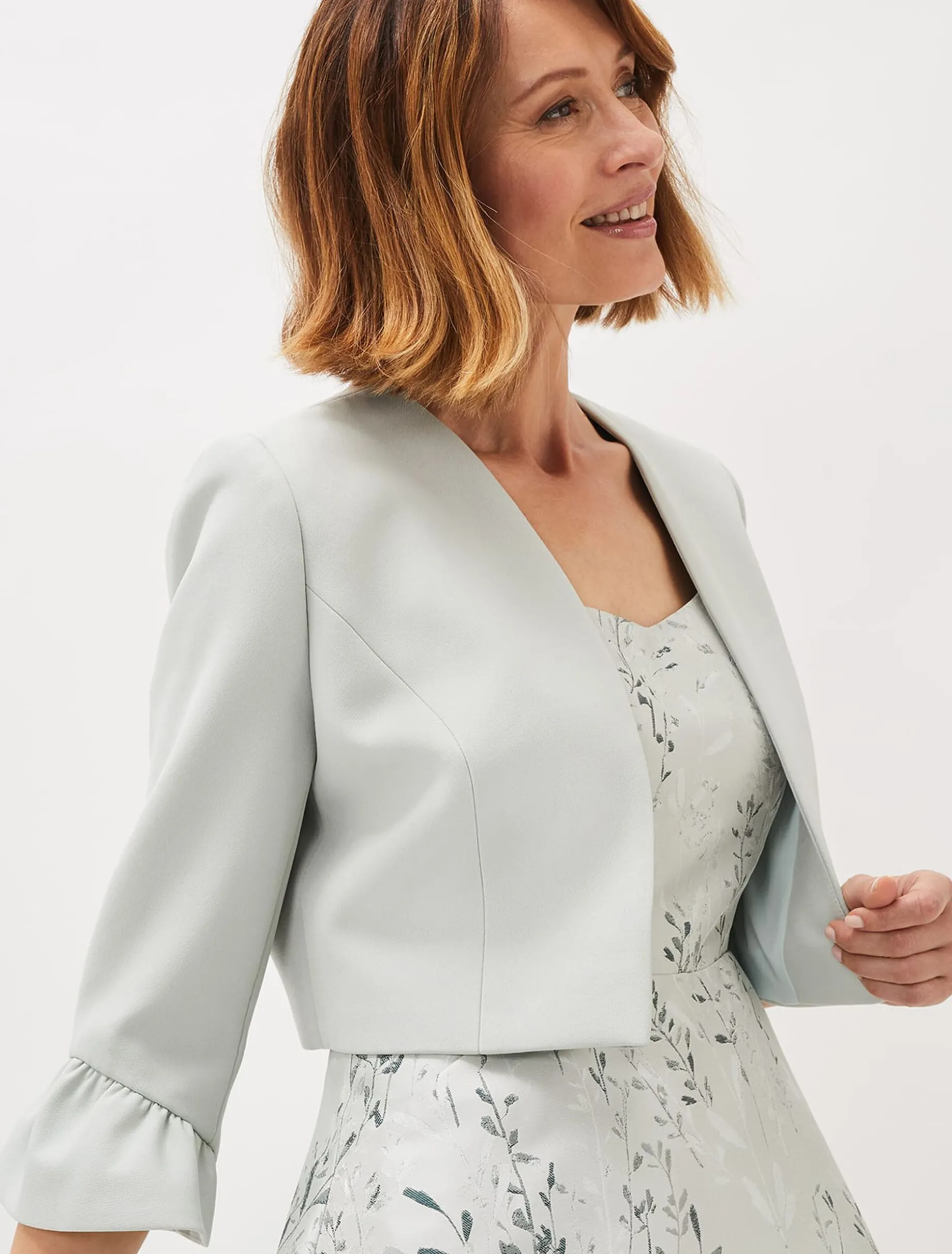 Jackets^Phase Eight Inez Frill Cuff Occasion Jacket Eau De Nil