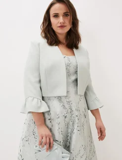 Jackets^Phase Eight Inez Frill Cuff Occasion Jacket Eau De Nil