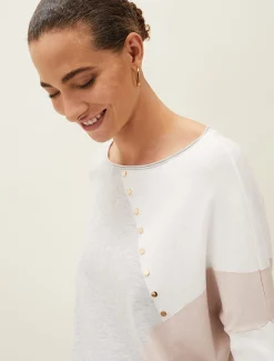 Knitwear^Phase Eight Isabel Colourblock Stud Jumper Pink Multi