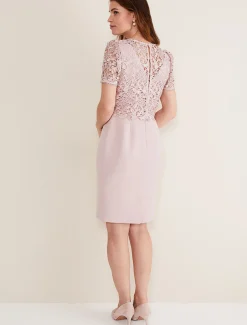 Dresses^Phase Eight Isabella Lace Midi Dress Antique Rose