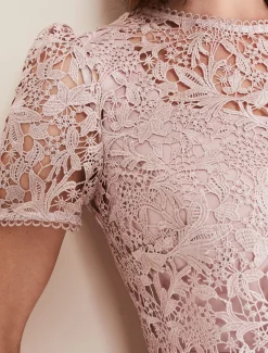 Dresses^Phase Eight Isabella Lace Midi Dress Antique Rose