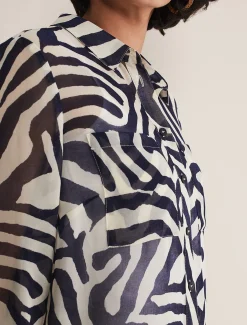 Shirts & Blouses^Phase Eight Isabella Printed Zebra Blouse Blue
