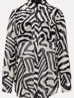 Shirts & Blouses^Phase Eight Isabella Printed Zebra Blouse Blue