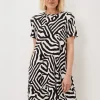 Dresses^Phase Eight Isabelle Zebra Print Dress Black/Ivory