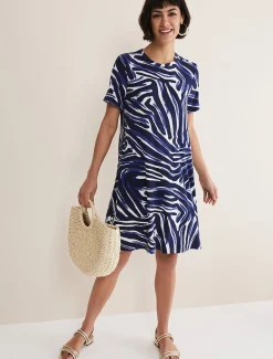 Dresses^Phase Eight Isabelle Zebra Print Mini Dress Blue/Multi