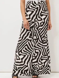Trousers & Shorts^Phase Eight Isabelle Zebra Print Wide Leg Trouser Multi-Coloured