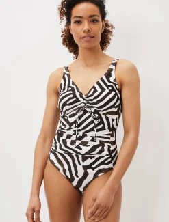Swimwear^Phase Eight Isabelle Zebra Swimsuit Black/Ivory