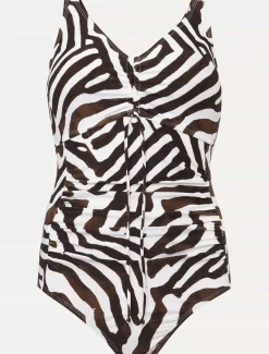 Swimwear^Phase Eight Isabelle Zebra Swimsuit Black/Ivory