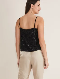 Shirts & Blouses^Phase Eight Ivy Sequin Camisole Black