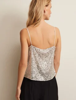 Shirts & Blouses^Phase Eight Ivy Sequin Camisole Oyster